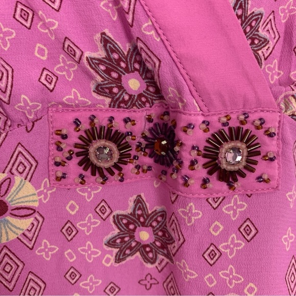 J. Jill Long Sleeve Printed Beaded Blouse - Picture 4 of 7